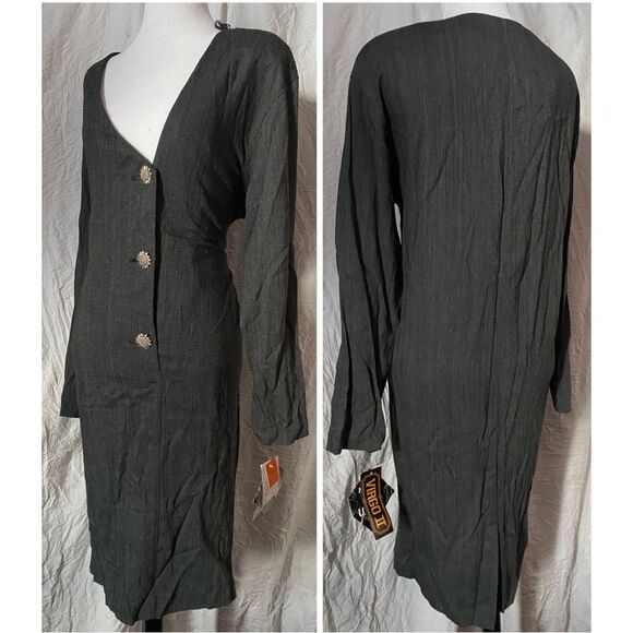 Vintage, Virgo II, Gray Micro Checkered Blazer Dress - Picture 6 of 16